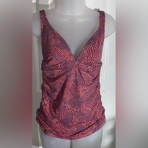 Title Nine Tankini S Swimsuit Two Piece Mosaic Bathing Suit Surf  GUC  AA07 - Picture 1 of 9